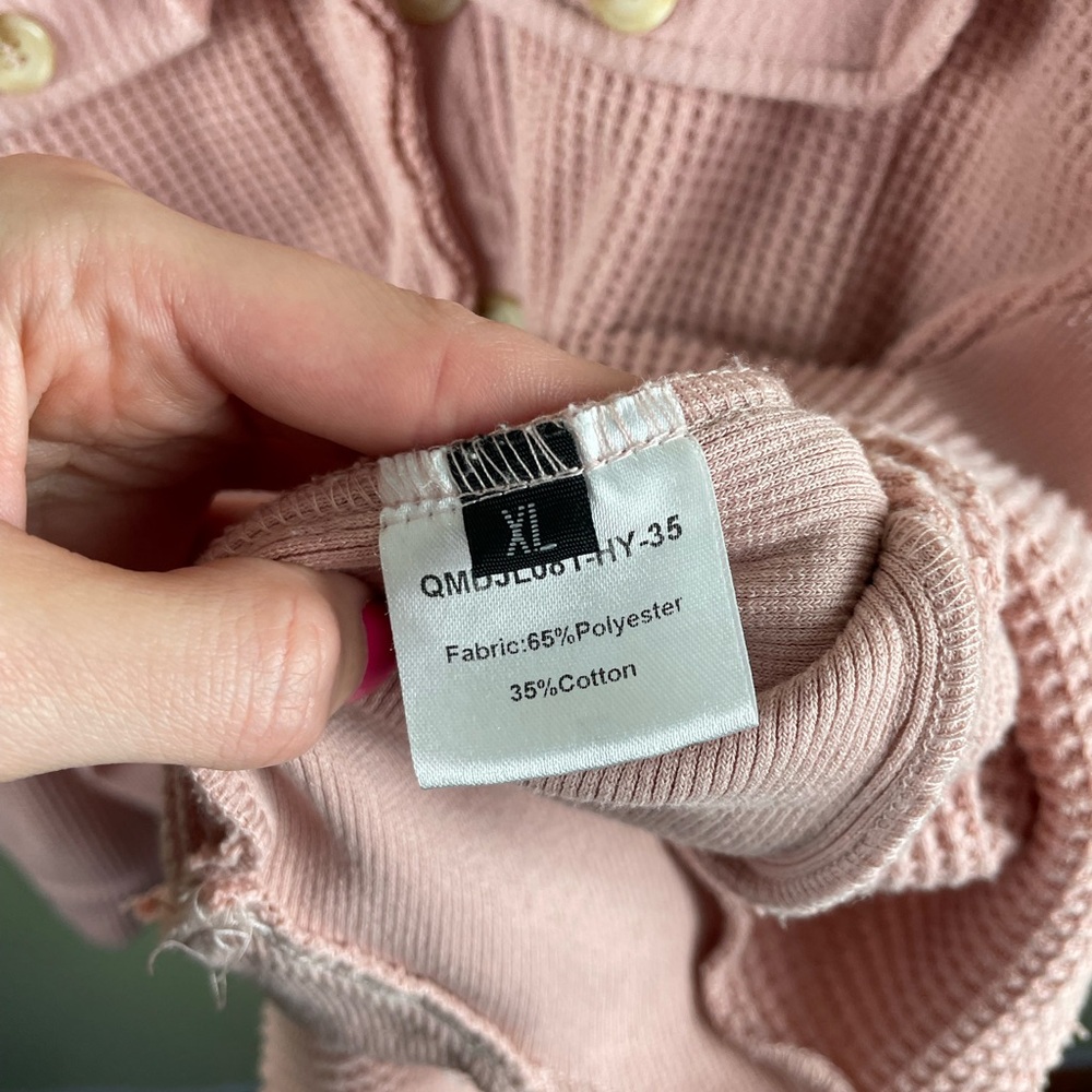 Boutique XL pink waffle knit shacket - Picture 6 of 6
